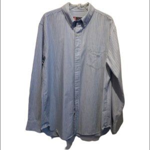 CHAPS MENS PINSTRIPE BUTTON DOWN SHIRT SIZE L